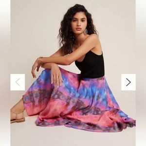 Anthropologie Bl-nk Joni Tie-Dye Midi Skirt Medium Viscose
